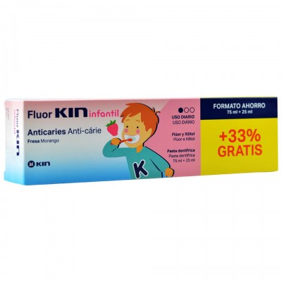 Kin-Flúor Pasta Infantil Fresa 75+25 Ml