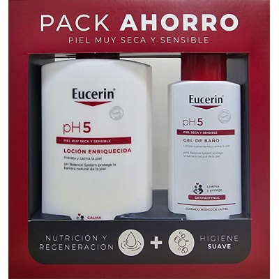 Eucerin Pack Rutina Loción Enriquecida 1L + Gel De Baño 200Ml